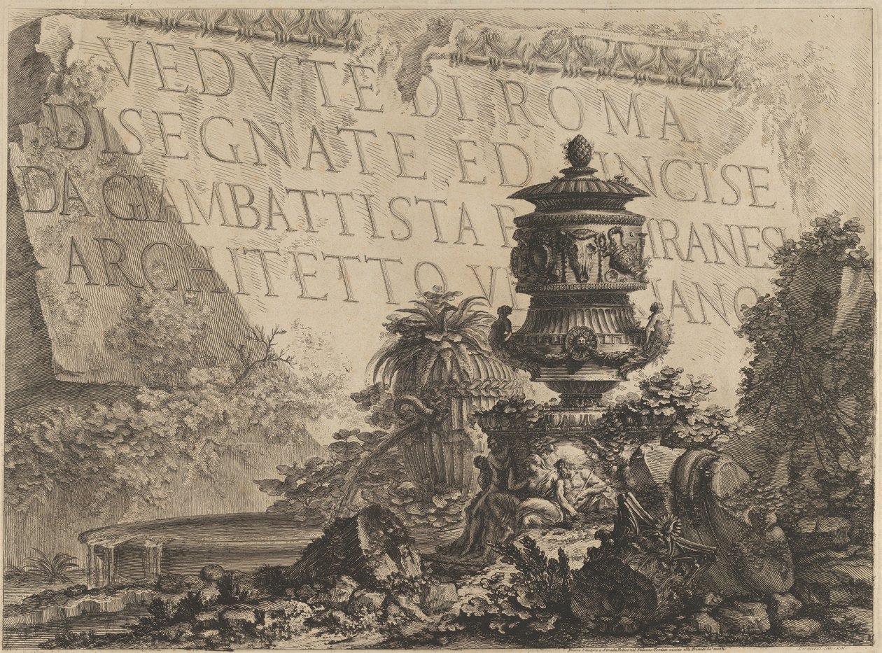 Vedute di Roma》的扉页......，1760-78。 作者 乔凡尼·巴蒂斯塔·皮拉涅西