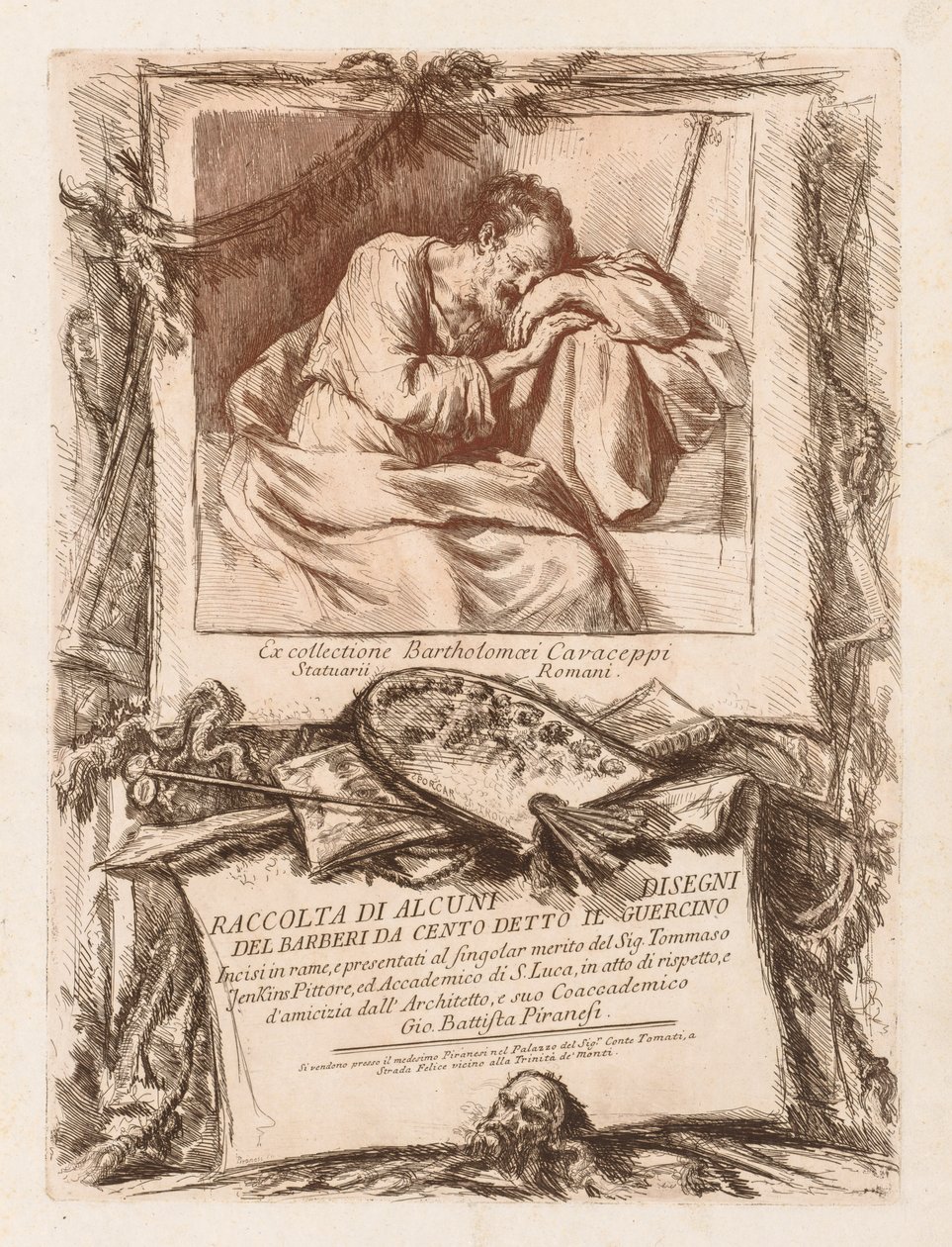 1764年，巴贝里（Cento Ietto il Gerucino）的一些画集的标题页。 作者 乔凡尼·巴蒂斯塔·皮拉涅西