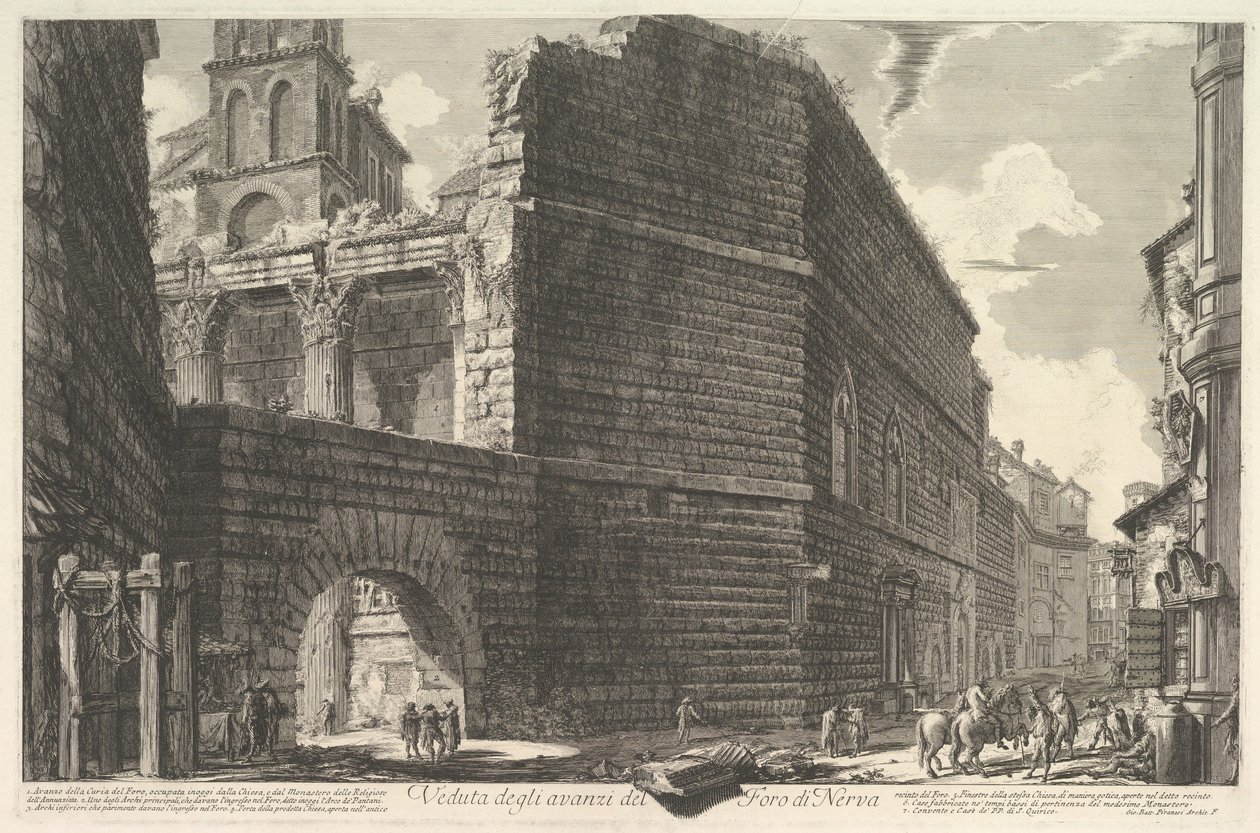 Veduta degli avanzi del Foro di Nerva，《 Larcade et la muraille》奥古斯都论坛[err ...，1757年。 作者 乔凡尼·巴蒂斯塔·皮拉涅西