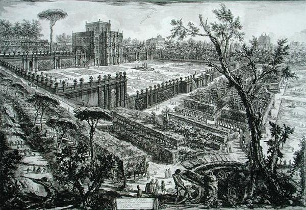 潘菲利别墅，出自《Opere Varie di Architettura, Prospettive, Grotteschi, Antichita》，1743年出版（雕刻）。 作者 乔凡尼·巴蒂斯塔·皮拉涅西