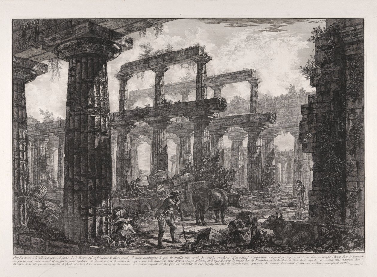 Vue des restes de la celle du Temple de Neptune（《尼普顿神庙教堂遗迹景观》），选自 Diff? 作者 乔凡尼·巴蒂斯塔·皮拉涅西
