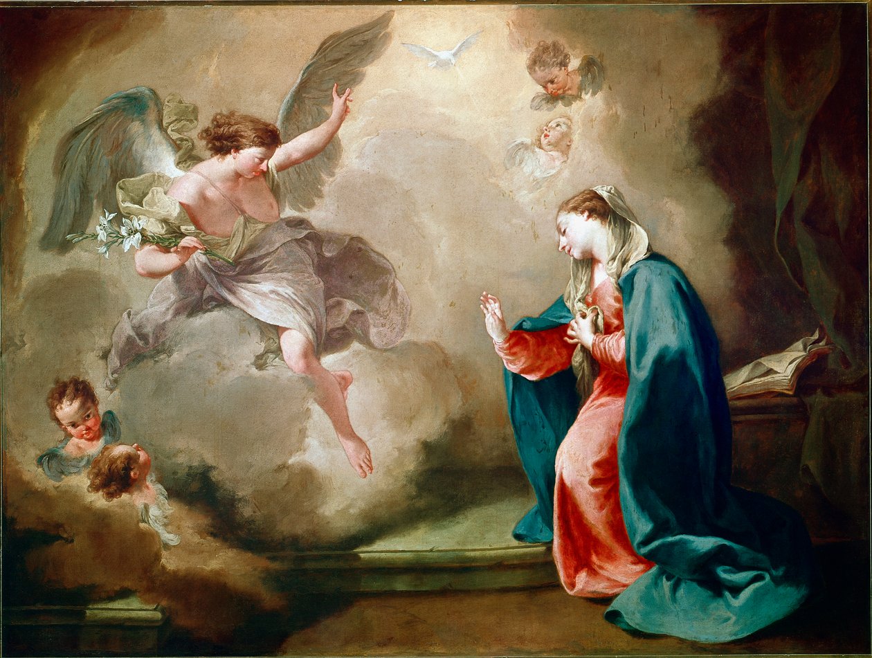 Giambattista (Giovan Battista) (Giovanni Battista) Pittoni (1687-1767) 的报喜画 作者 乔凡尼·巴蒂斯塔·皮托尼