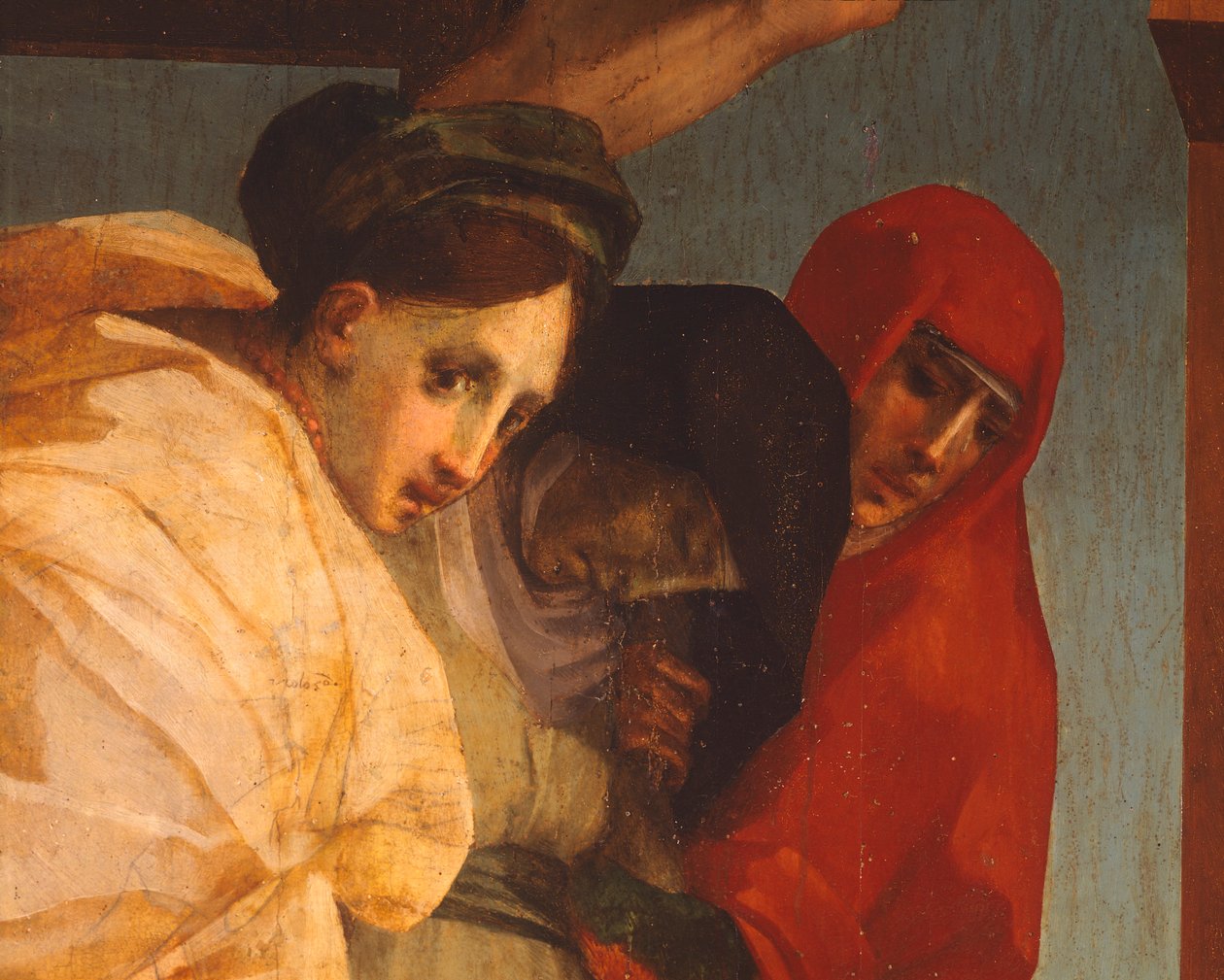 罗索·菲奥伦蒂诺 (Rosso Fiorentino)（1494-1540）的《沉积》，木板油画，375x196 厘米，细节 作者 乔凡尼·巴蒂斯塔·罗索·菲奥伦蒂诺