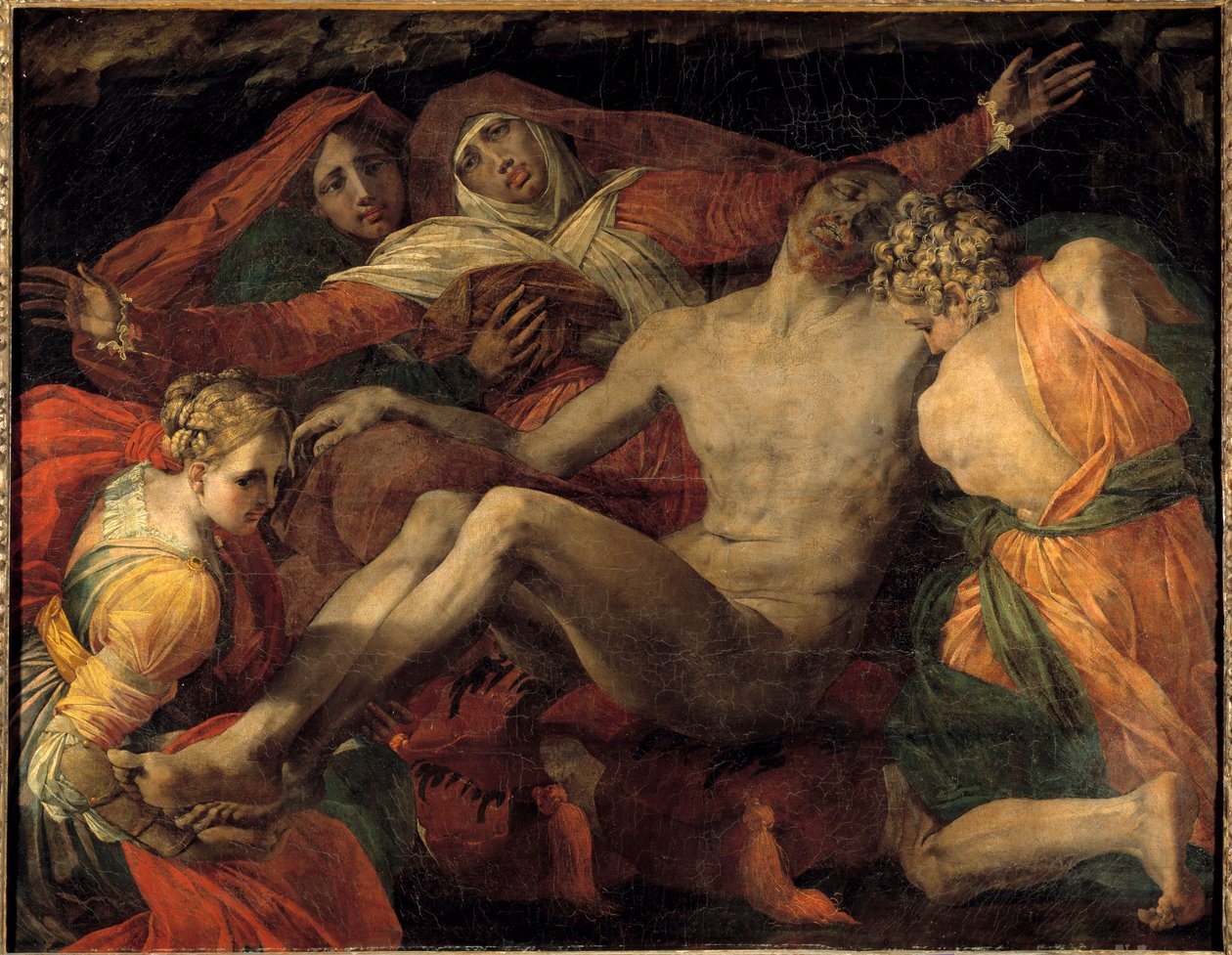 Giambattista 的 Pieta 绘画 by Jacopo Rossi dit Rosso Fiorentino (1494-1540) 1530-1535 Sun 1.27x1.63 m 作者 乔凡尼·巴蒂斯塔·罗索·菲奥伦蒂诺