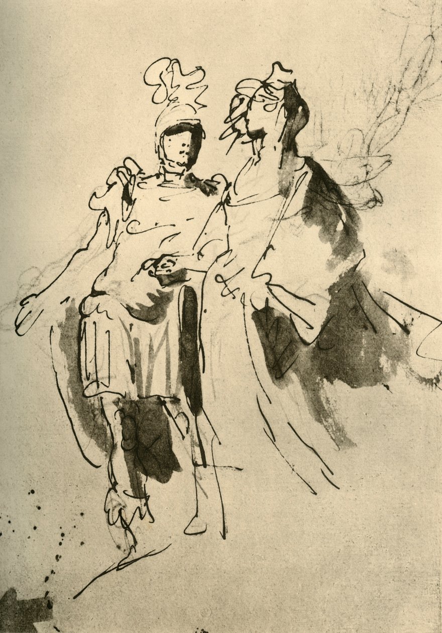 士兵和妇女，18世纪中叶，1928年 作者 乔凡尼·巴蒂斯塔·提埃波罗
