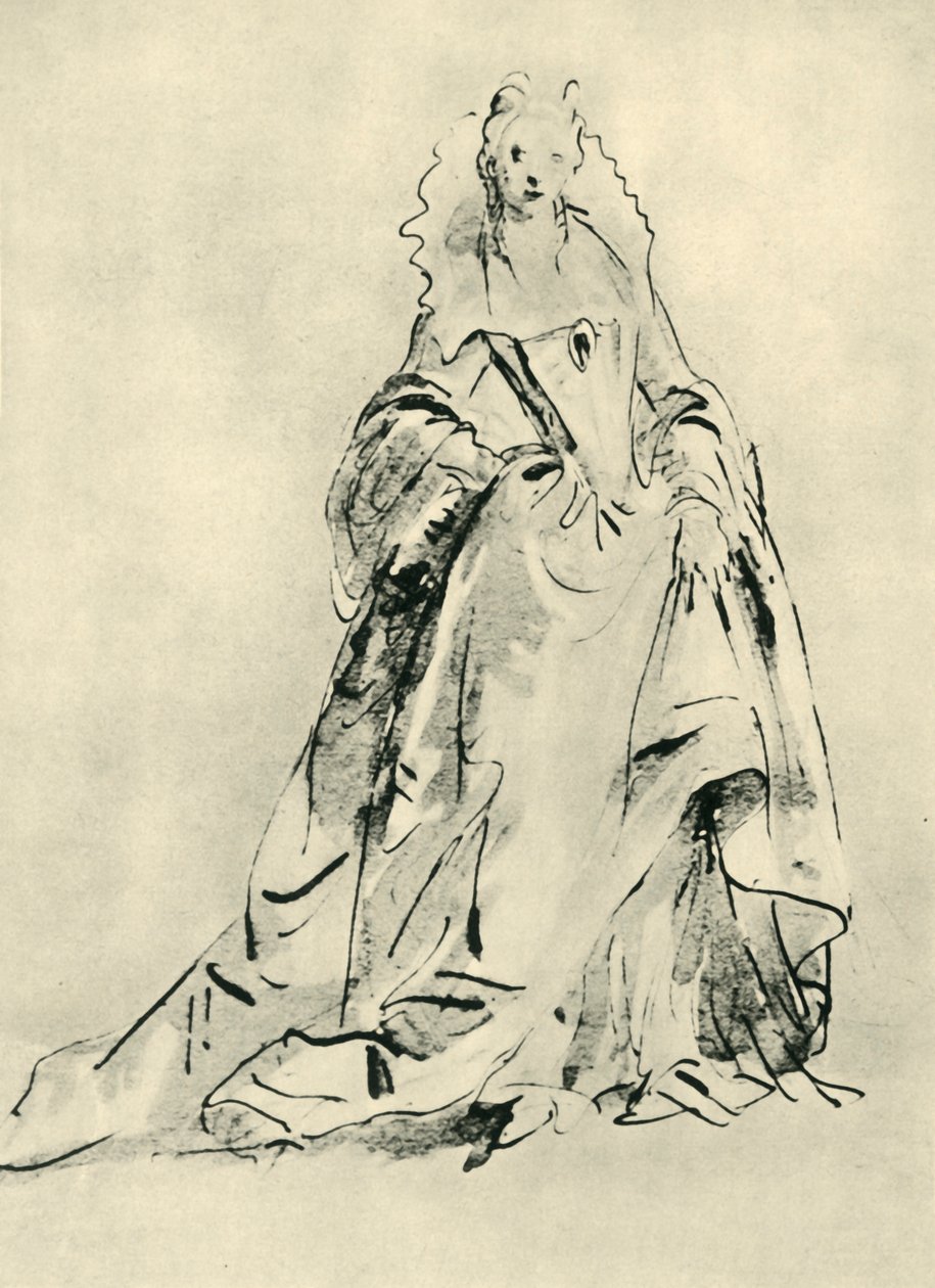 1943年，一位女士穿着高领高领紧身上衣。 作者 乔凡尼·巴蒂斯塔·提埃波罗
