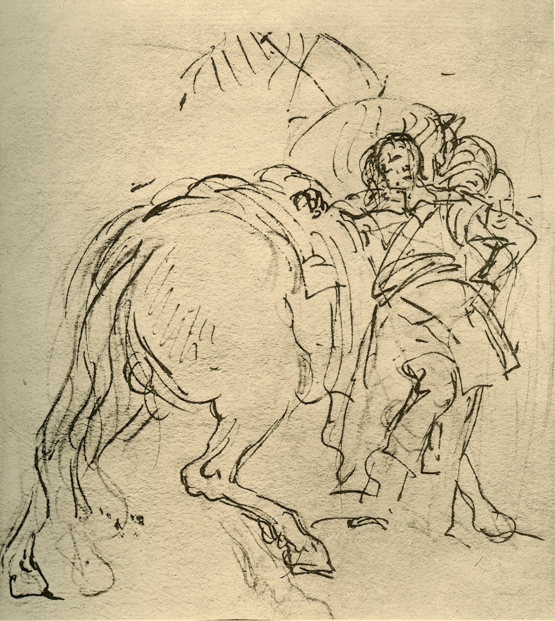 一位骑着马的骑手，c1740年代，1928年 作者 乔凡尼·巴蒂斯塔·提埃波罗