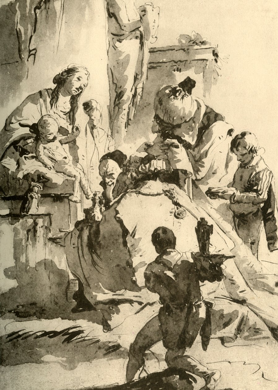贤士的崇拜，c1745，1928年 作者 乔凡尼·巴蒂斯塔·提埃波罗
