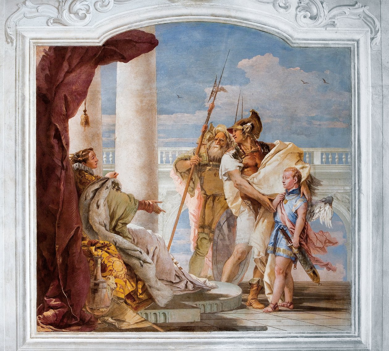 Aeneid呈现丘比特，伪装成Ascanius，来自Dido，来自Palazzo的Aeneid房间，1757年 作者 乔凡尼·巴蒂斯塔·提埃波罗