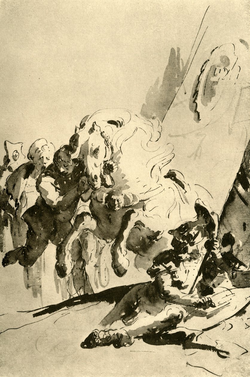亚历山大和Bucephalus，18世纪中叶，1928年 作者 乔凡尼·巴蒂斯塔·提埃波罗