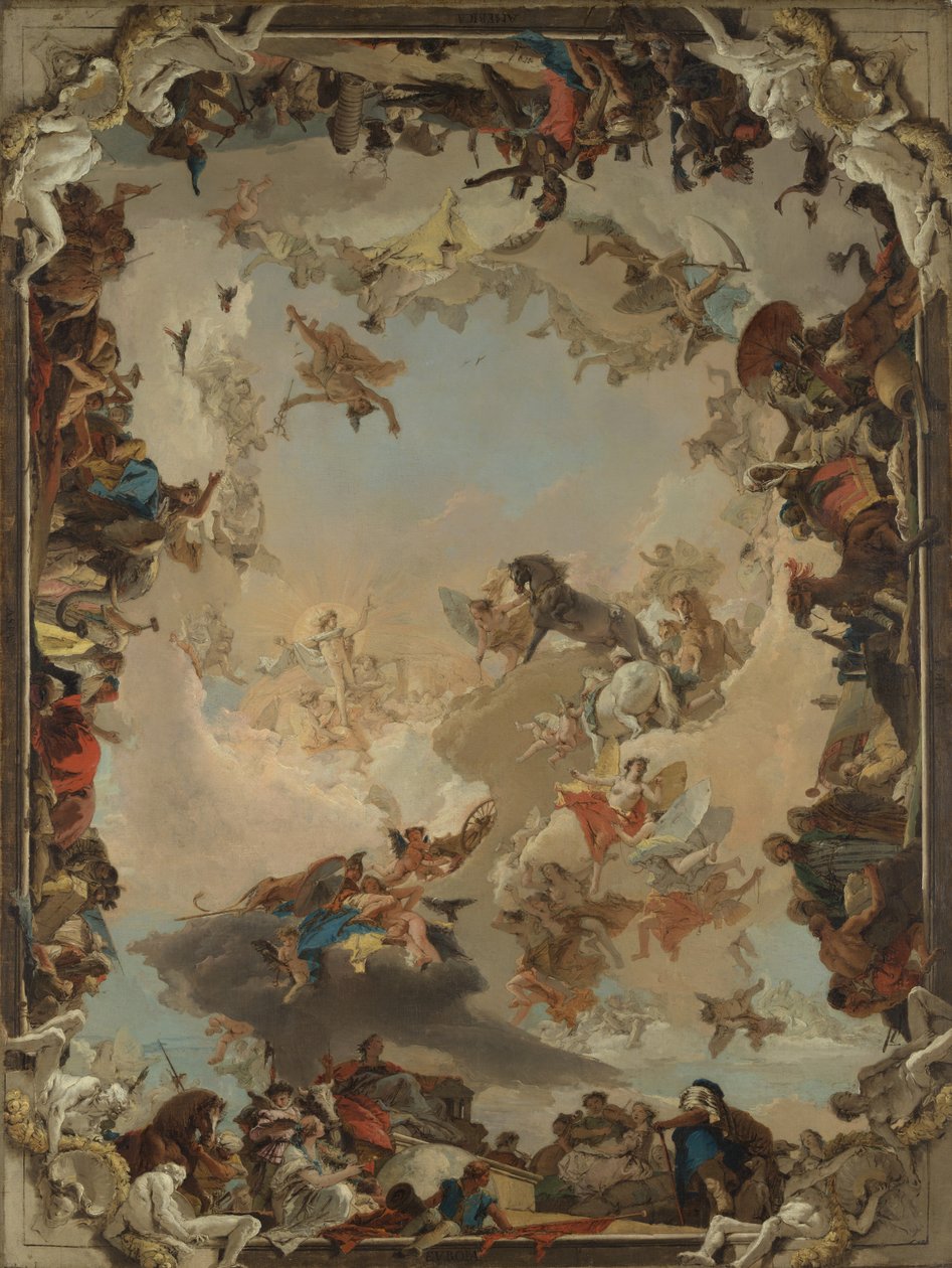 行星与大陆的寓言，1752年。 作者 乔凡尼·巴蒂斯塔·提埃波罗
