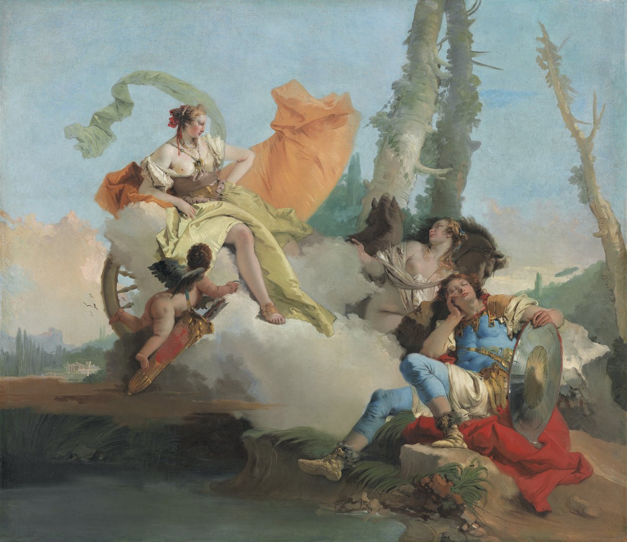 Armida遭遇沉睡的Rinaldo，1742-45年 作者 乔凡尼·巴蒂斯塔·提埃波罗