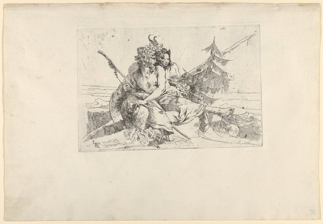 Bacchant, Satyr, and Fauness, from the Scherzi, ca. 1740. 作者 乔凡尼·巴蒂斯塔·提埃波罗