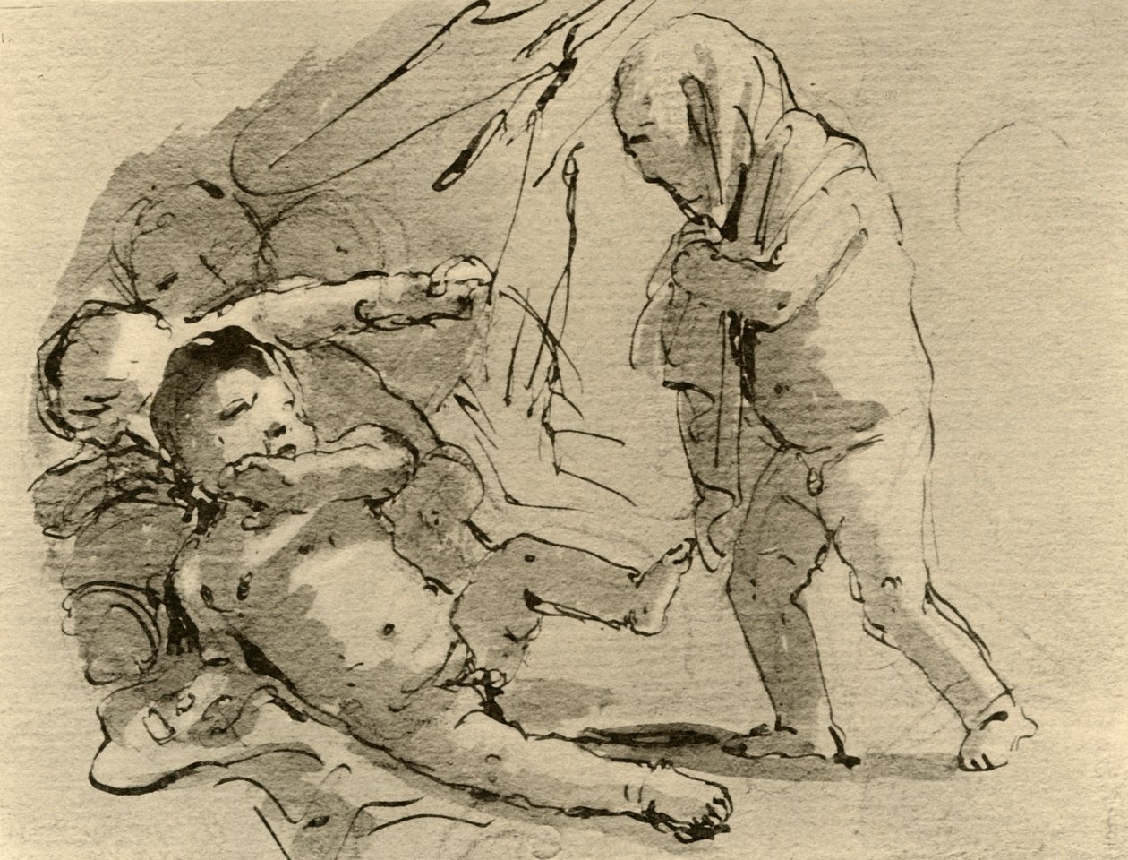 丘比特吓到其他孩子，c1757，1928年 作者 乔凡尼·巴蒂斯塔·提埃波罗