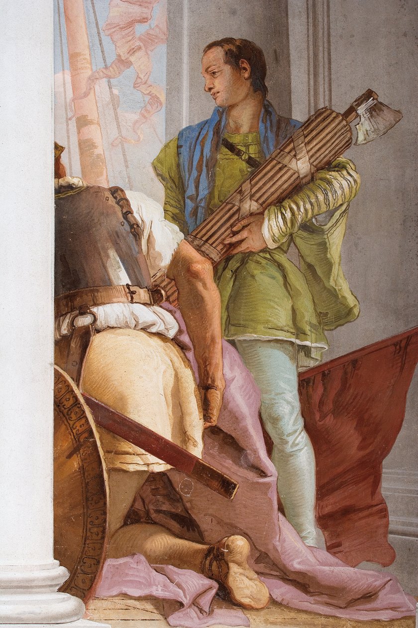 希腊舰队在Aulis的细节，从Palazzina的入口大厅，1757年（freso） 作者 乔凡尼·巴蒂斯塔·提埃波罗