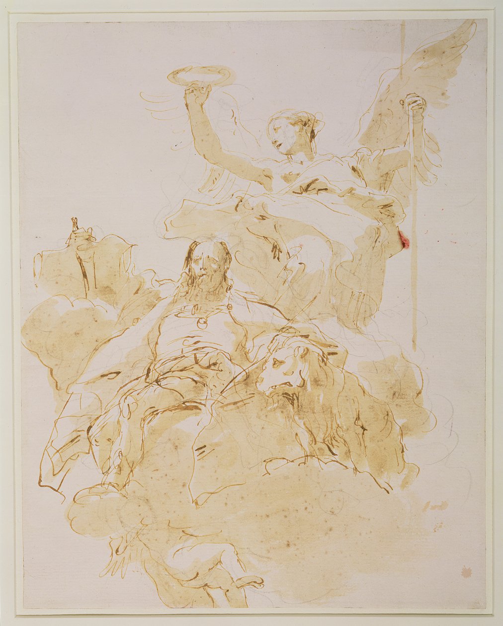 赞美波尔图家族，c.1755-60（笔，棕色水墨，黑色粉笔） 作者 乔凡尼·巴蒂斯塔·提埃波罗