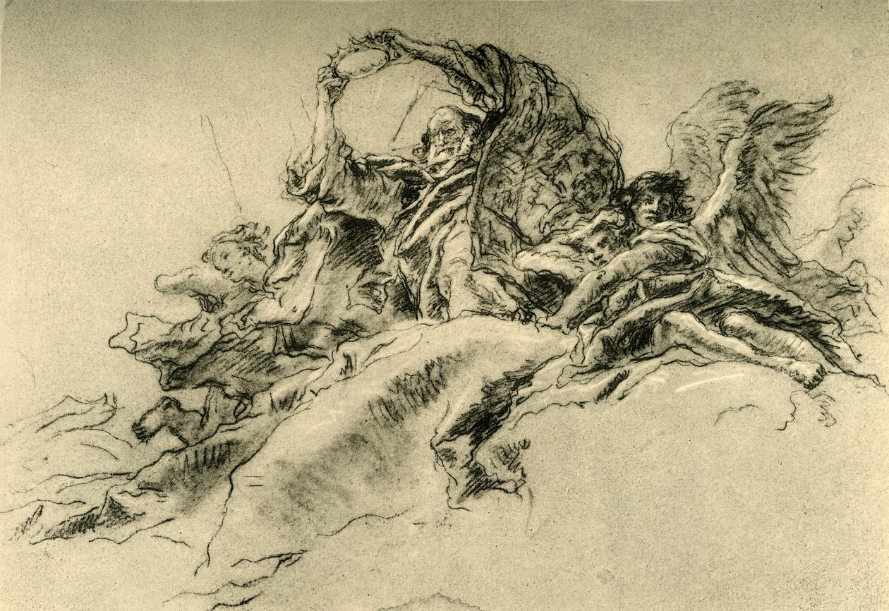 父神与天使，c1754，1928年 作者 乔凡尼·巴蒂斯塔·提埃波罗