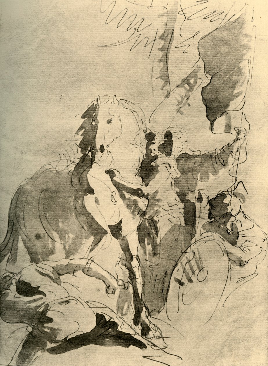 骑兵士兵群，18世纪中叶，1928年 作者 乔凡尼·巴蒂斯塔·提埃波罗