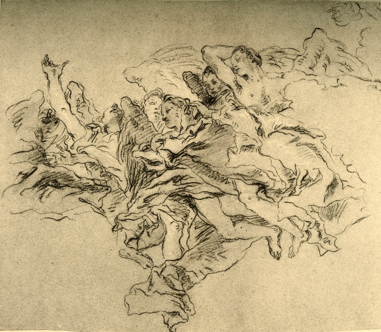 徘徊的天使集团，c1755，1928年 作者 乔凡尼·巴蒂斯塔·提埃波罗