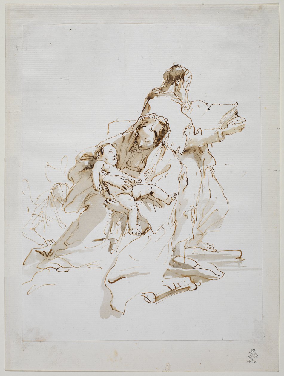 神圣家族与圣约瑟夫·雷丁（Saint Joseph Reading），约1757年 作者 乔凡尼·巴蒂斯塔·提埃波罗