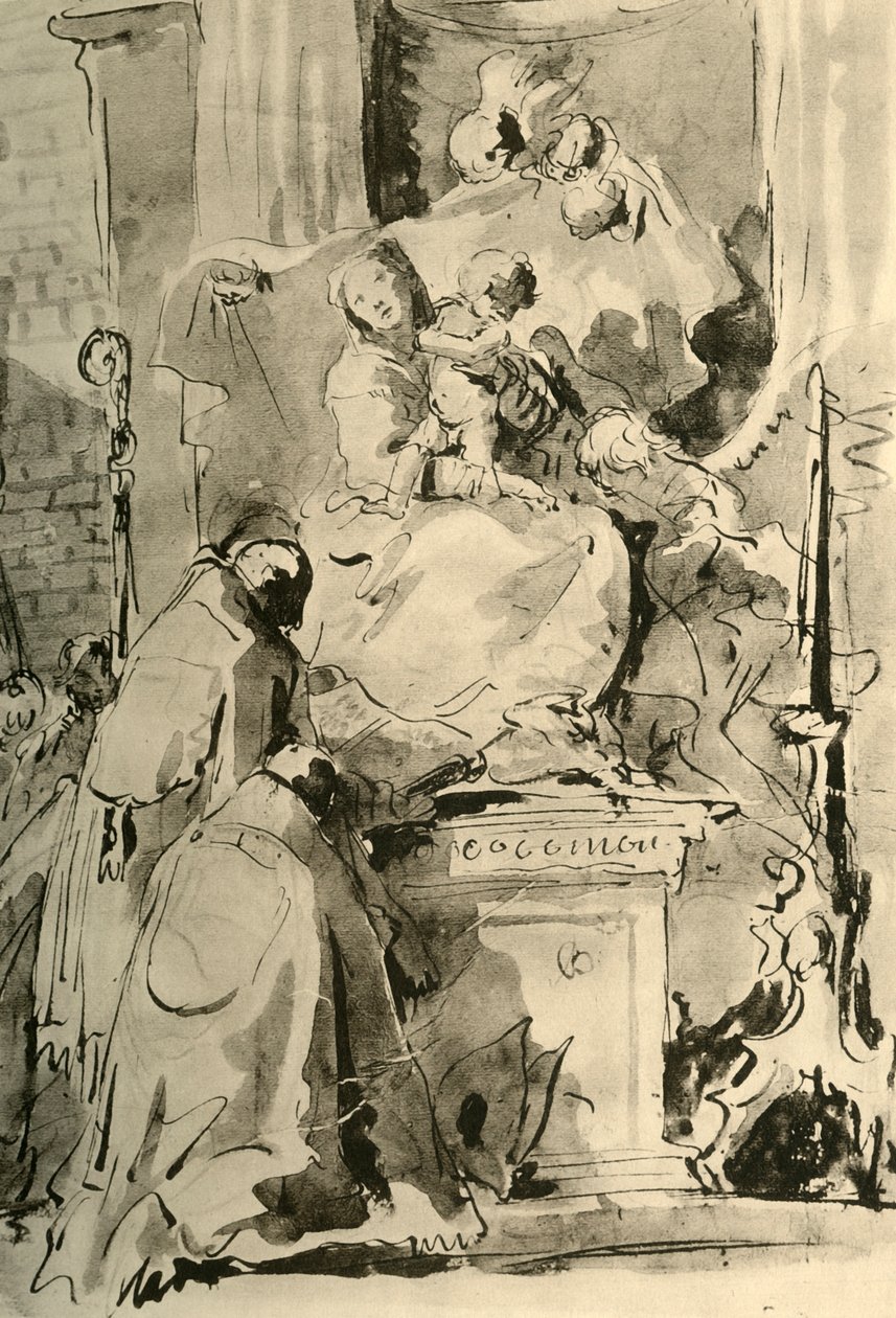 麦当娜登基和两名主教，18世纪中叶，1928年 作者 乔凡尼·巴蒂斯塔·提埃波罗