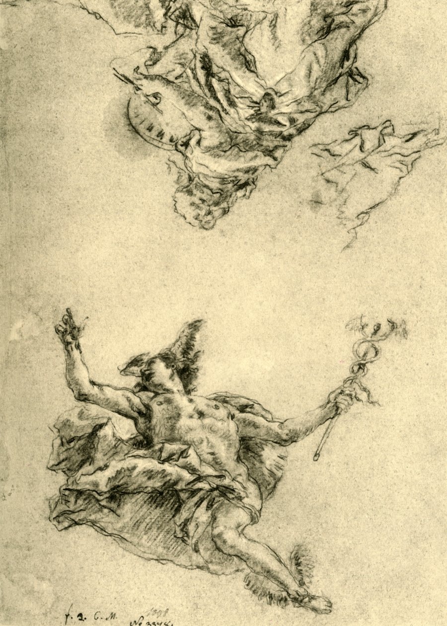 水星与绘画，1752-1753年，1928年 作者 乔凡尼·巴蒂斯塔·提埃波罗
