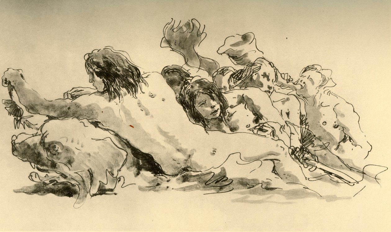 Nereids and Triton，c1753-1762，1928年 作者 乔凡尼·巴蒂斯塔·提埃波罗