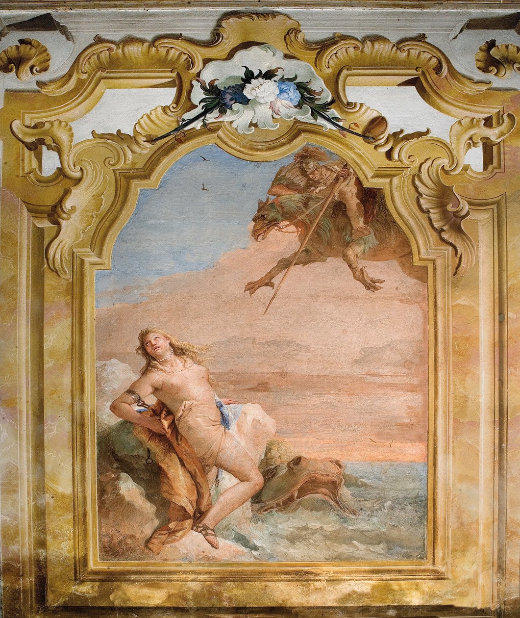 Ruggero Freeing Angelica，1757年在Palazzina的Orlando Furioso房间 作者 乔凡尼·巴蒂斯塔·提埃波罗