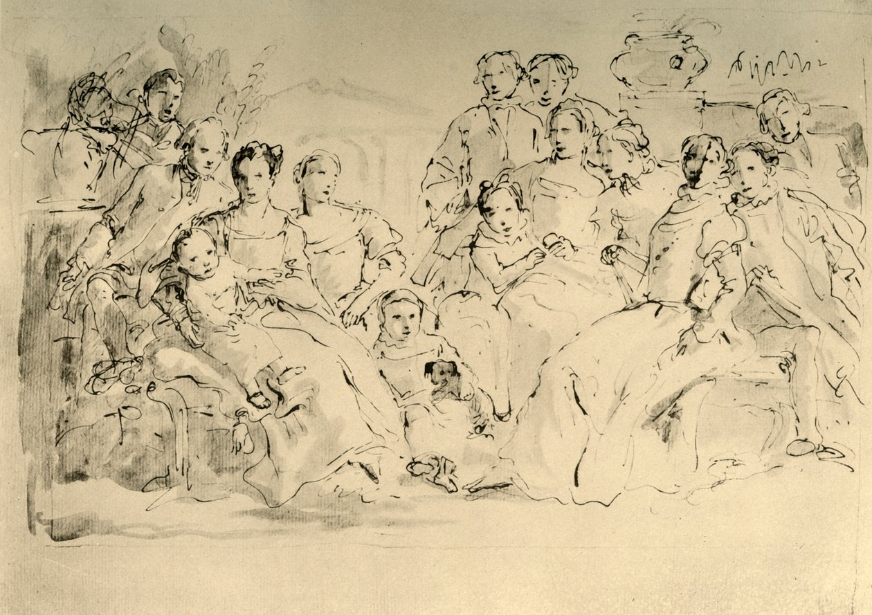 肖像素描，18世纪中叶，1928年 作者 乔凡尼·巴蒂斯塔·提埃波罗