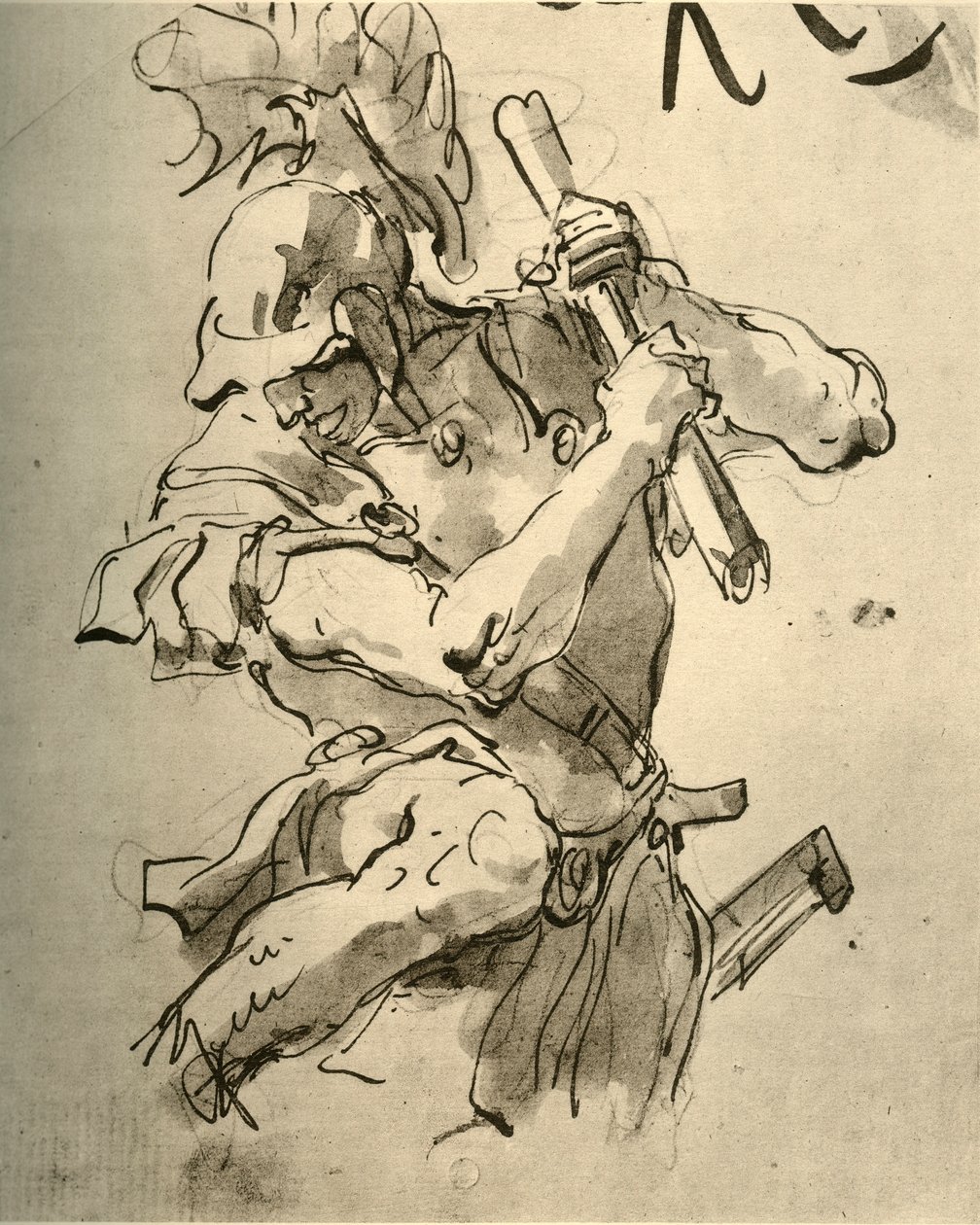 1928年，士兵抬起手臂进行罢工，1928年 作者 乔凡尼·巴蒂斯塔·提埃波罗