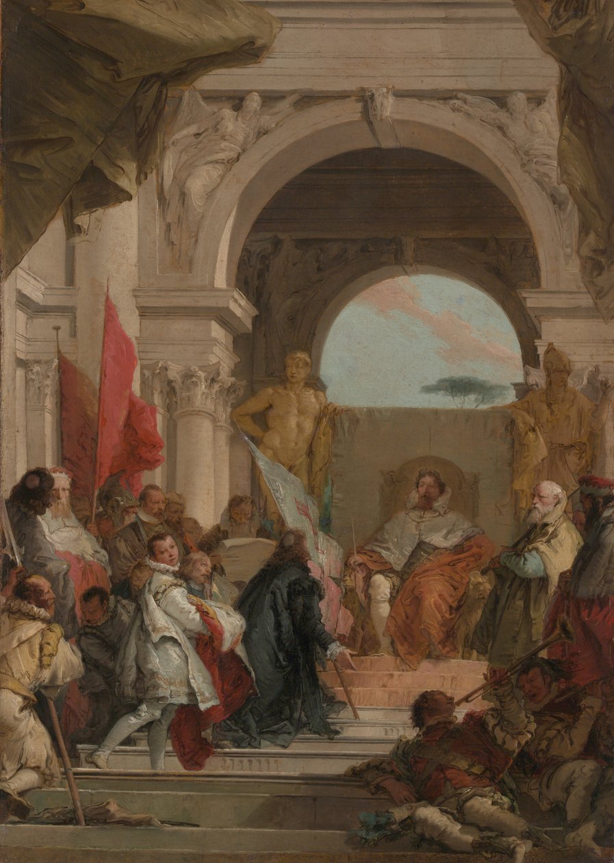 哈罗德主教作为Franconia公爵的投资，c.1751-52 作者 乔凡尼·巴蒂斯塔·提埃波罗