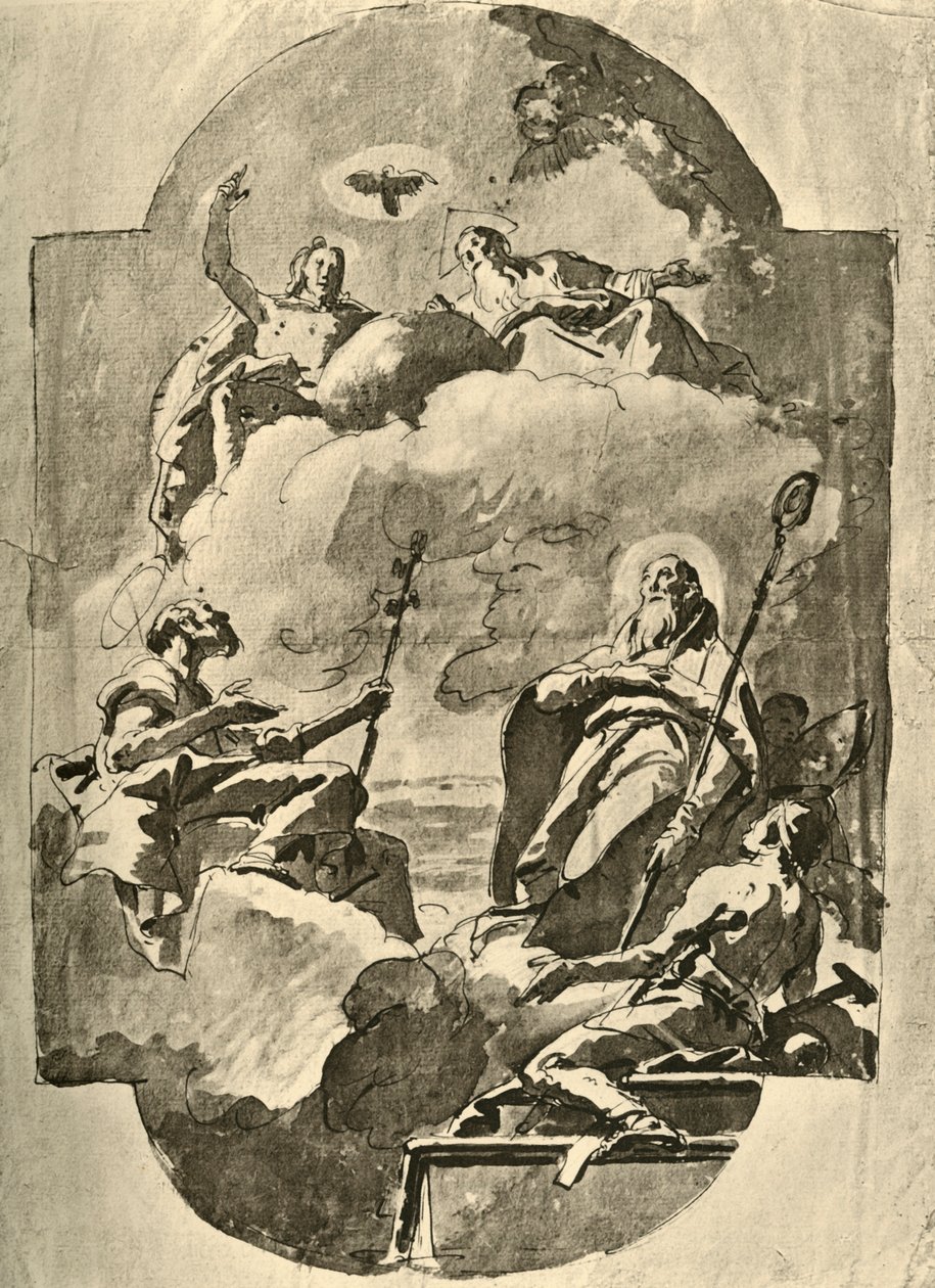 三位一体和圣徒，18世纪中叶，1928年 作者 乔凡尼·巴蒂斯塔·提埃波罗
