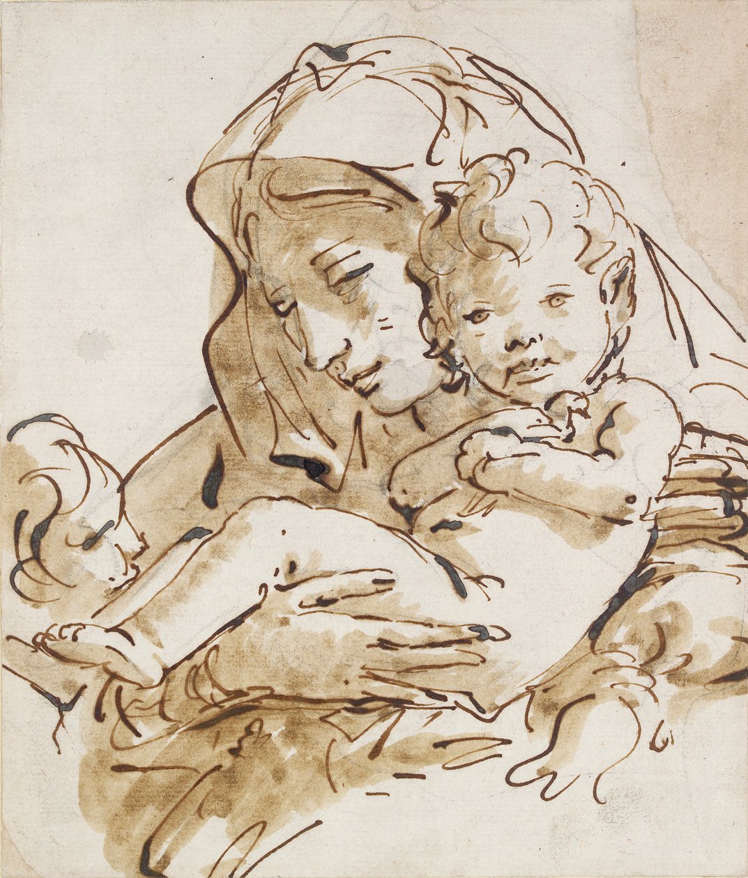 圣母子与圣约翰婴儿》，约1770年。艺术家：Giovanni Battista Tiepolo, 圣约翰福音书。 作者 乔凡尼·巴蒂斯塔·提埃波罗