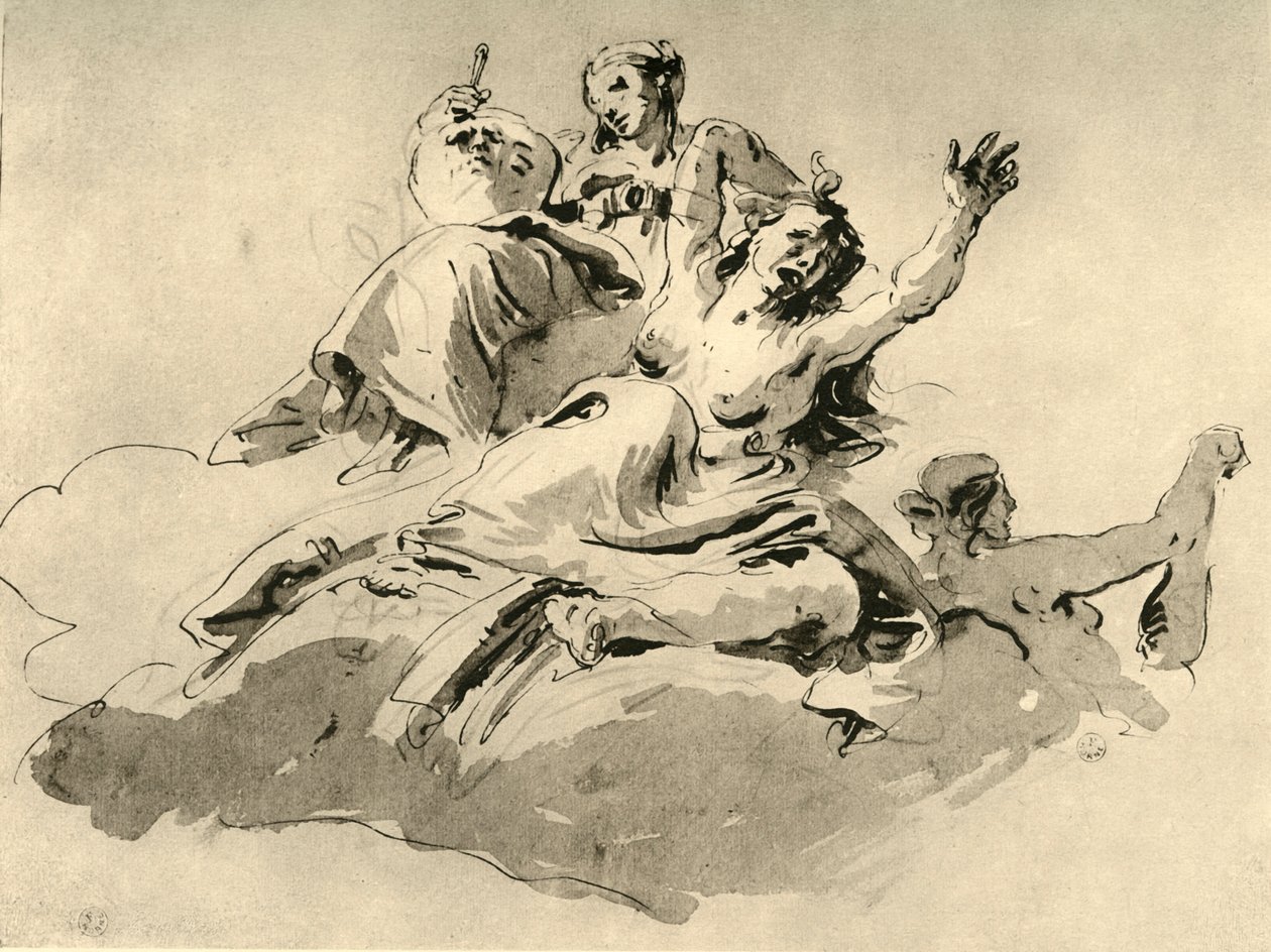 18世纪中叶的三个女人，1928年 作者 乔凡尼·巴蒂斯塔·提埃波罗