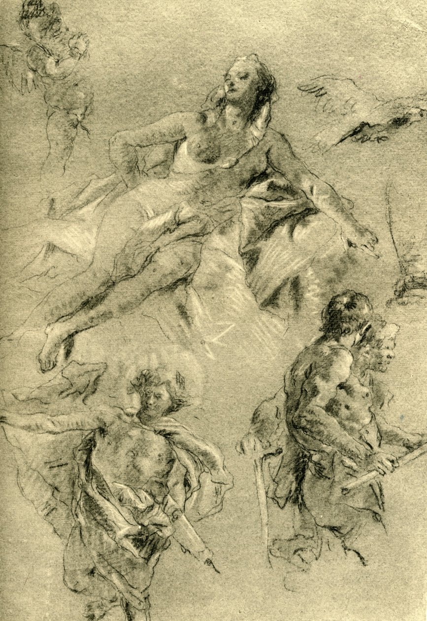 金星休息和其他人物，c1762-c1766，1928年 作者 乔凡尼·巴蒂斯塔·提埃波罗