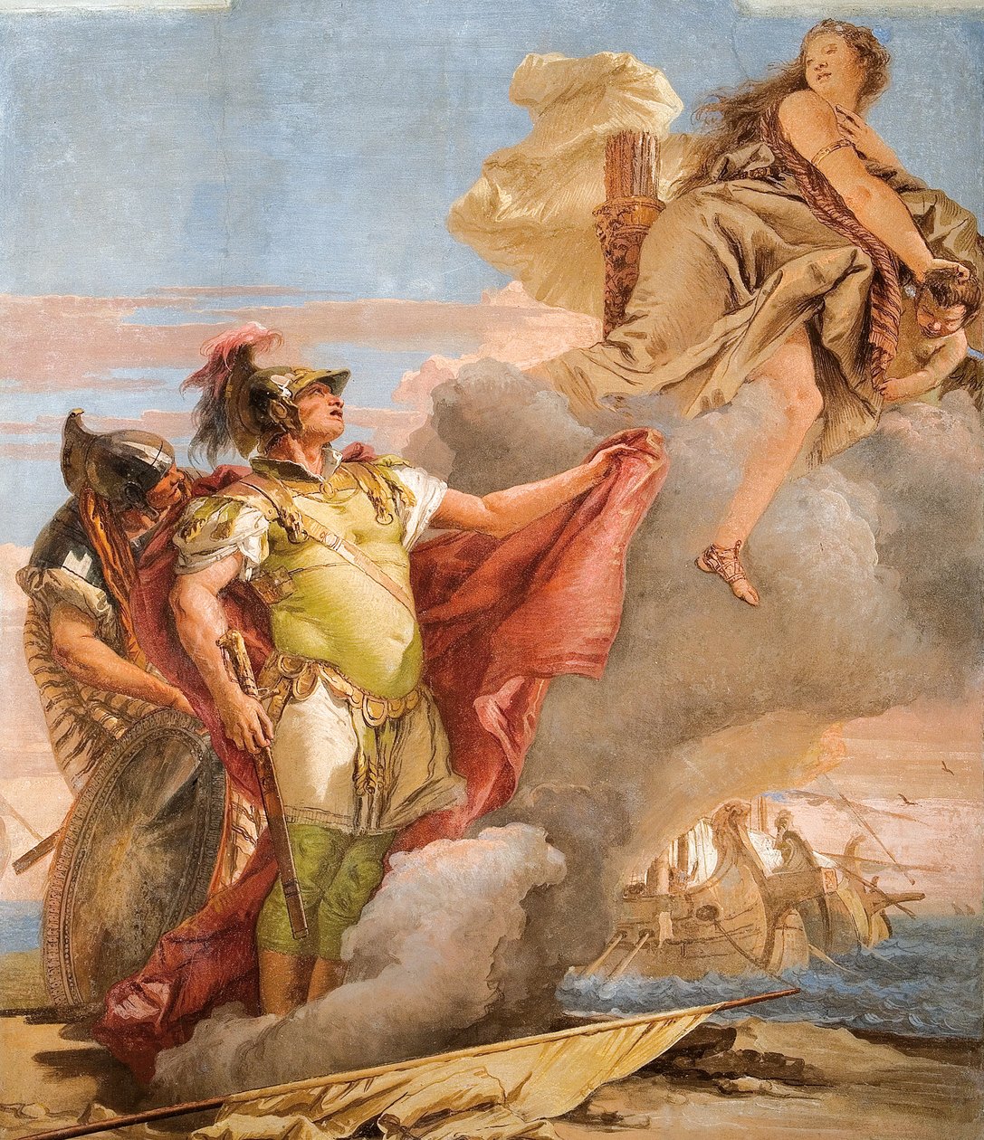 Venuss告别Aeneas，来自Palazzo的Aeneid房间，1757年 作者 乔凡尼·巴蒂斯塔·提埃波罗