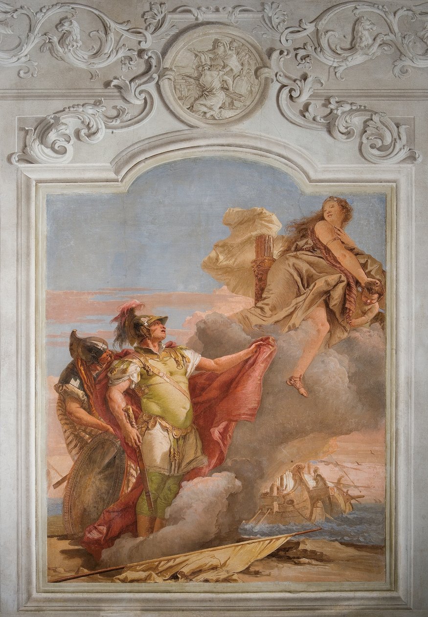 Venuss告别Aeneas，来自Palazzo的Aeneid房间，1757年 作者 乔凡尼·巴蒂斯塔·提埃波罗