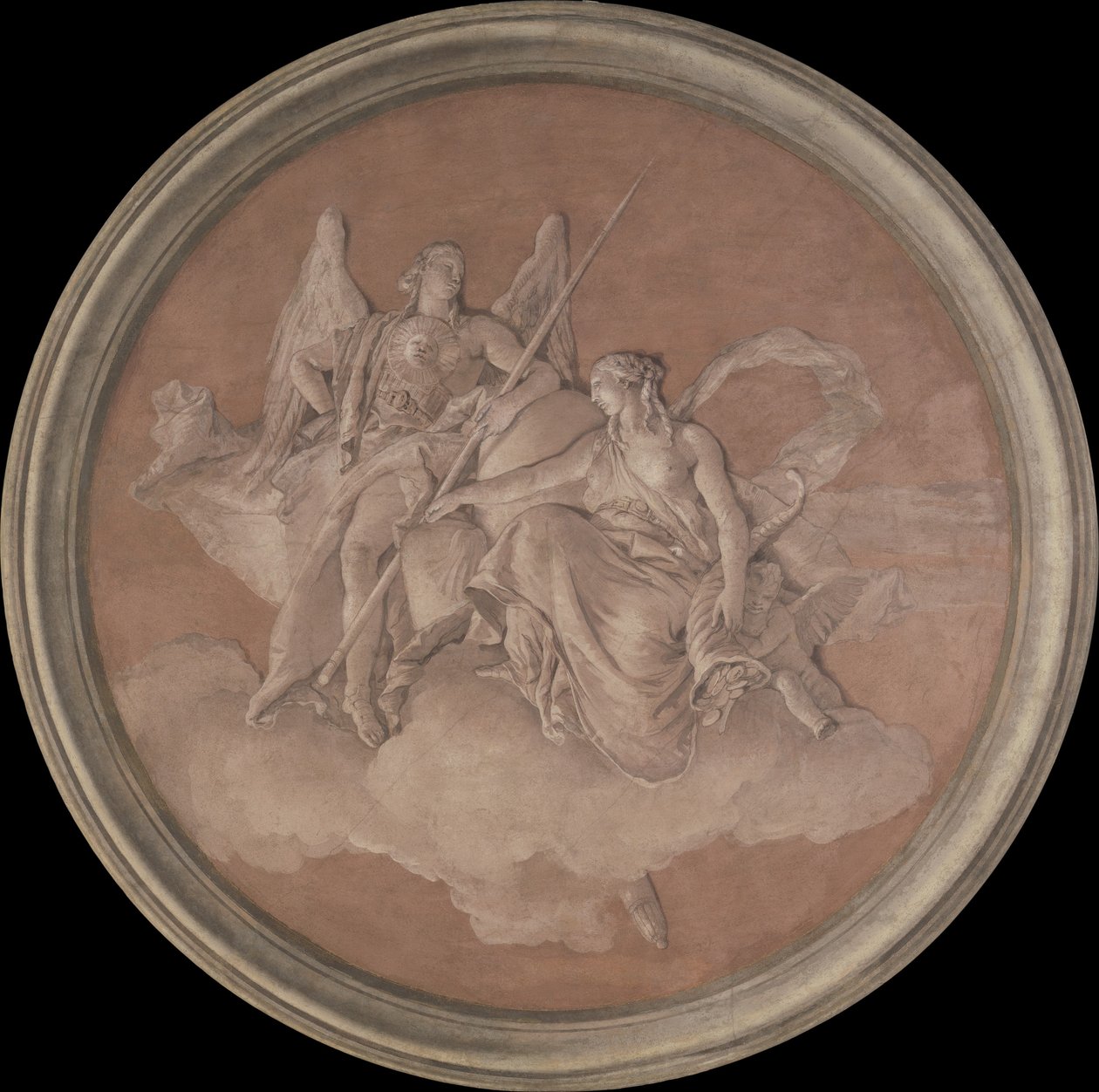 美德与丰富，1760年（壁画转移到画布） 作者 乔凡尼·巴蒂斯塔·提埃波罗