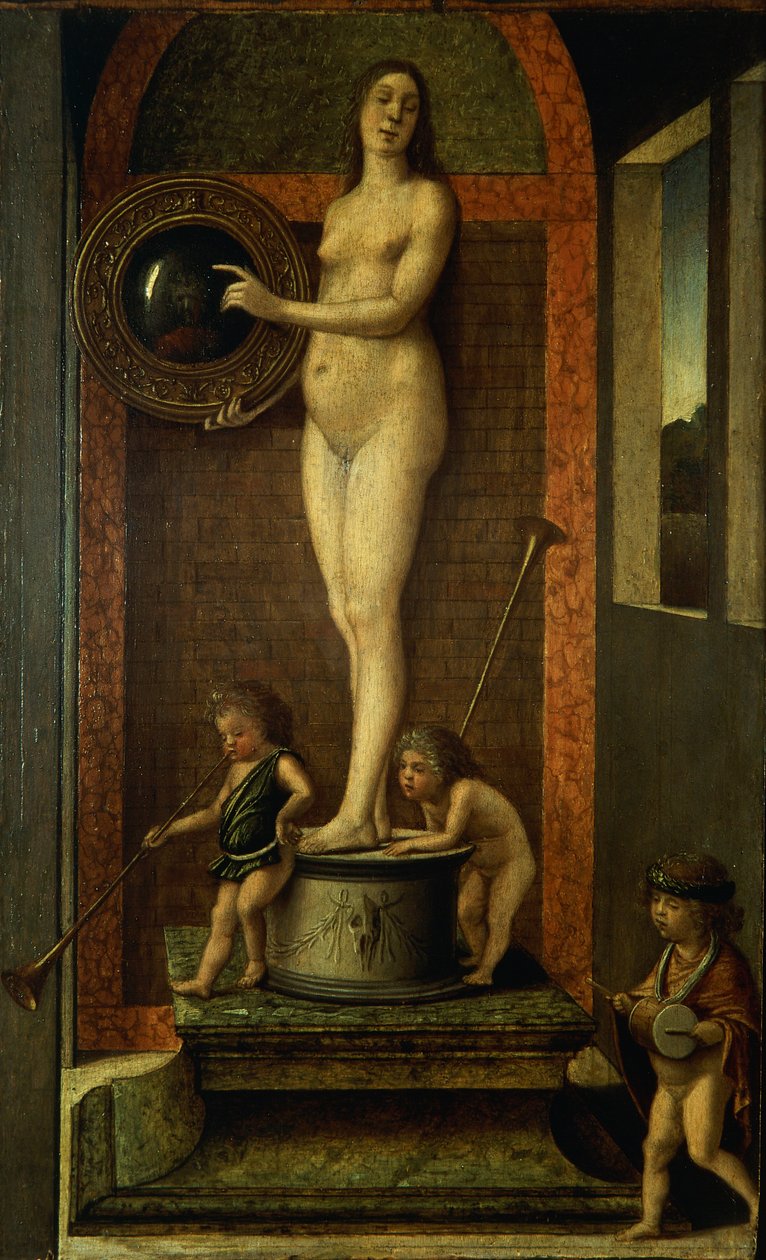《谨慎的寓言》，约 1490 年，乔瓦尼·贝利尼 (Giovanni Bellini) (1431-36 - 1516) 作，面板油画，32x22 厘米 作者 乔凡尼·贝里尼（Giovanni Bellini）