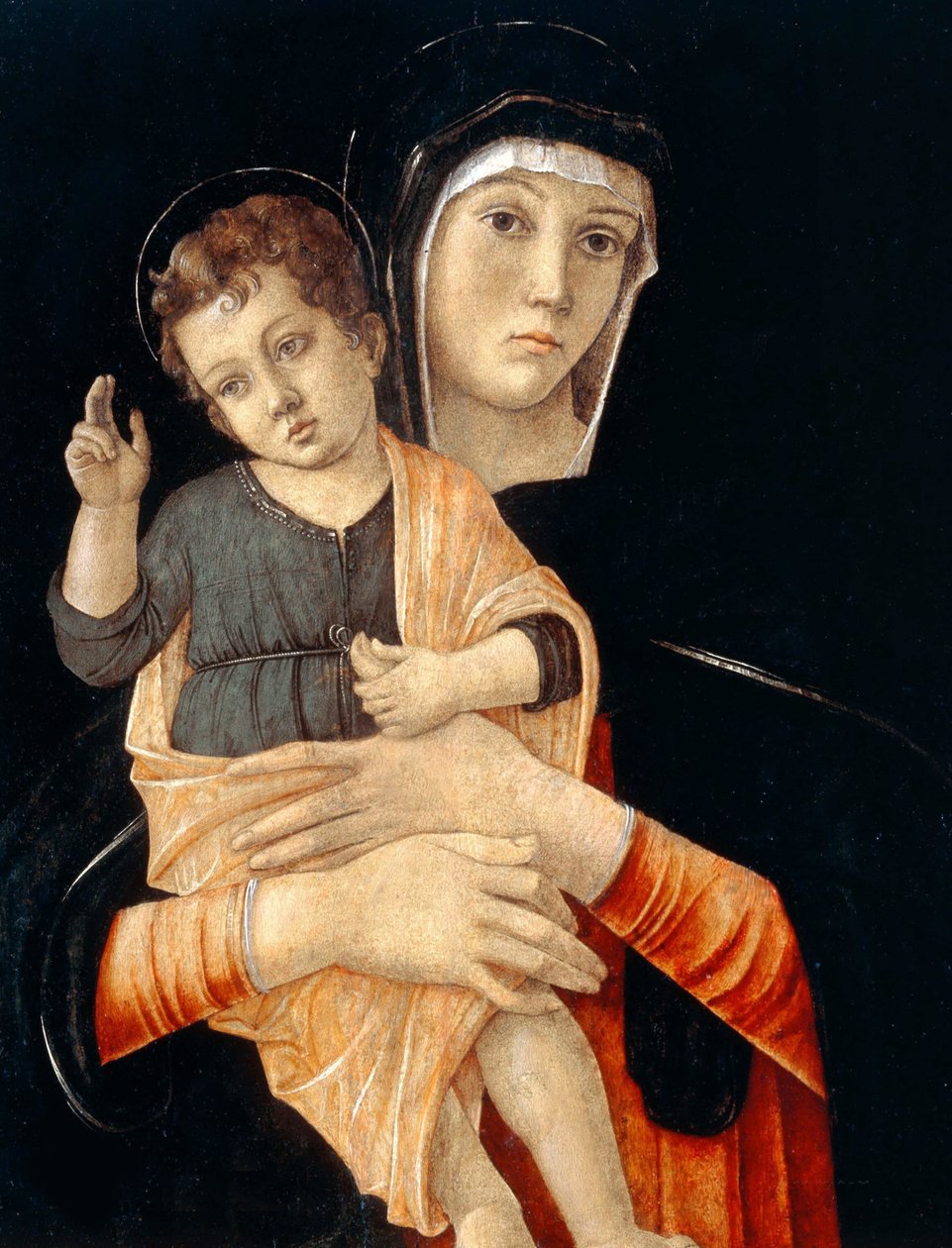 圣母与儿童，1475-1480。 作者 乔凡尼·贝里尼（Giovanni Bellini）