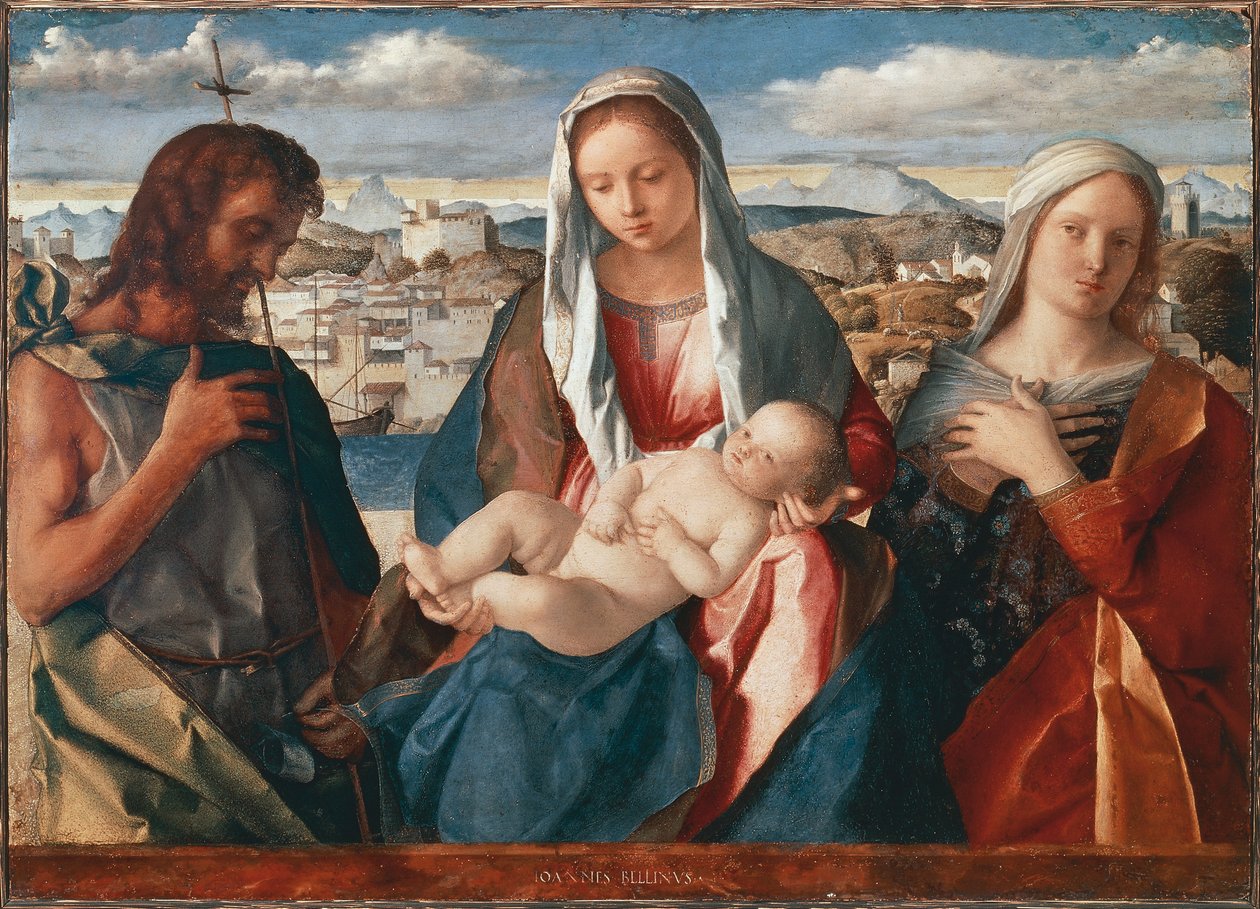 麦当娜和孩子与施洗者圣约翰和圣人 作者 乔凡尼·贝里尼（Giovanni Bellini）