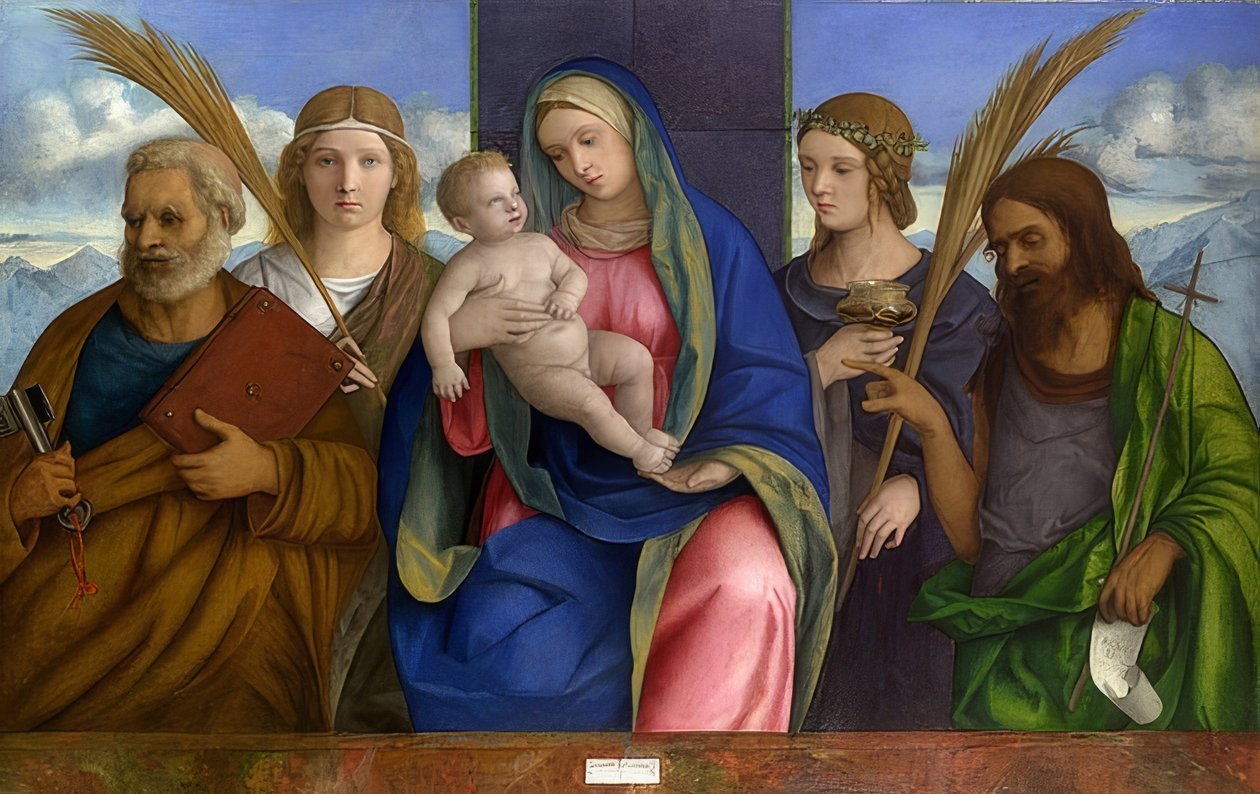 麦当娜和圣徒的孩子 作者 乔凡尼·贝里尼（Giovanni Bellini）