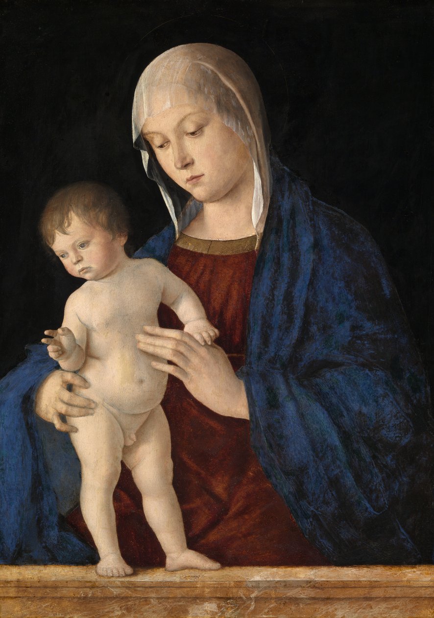 为孩子祝福的圣母》，约 1475 年（油画板） 作者 乔凡尼·贝里尼（Giovanni Bellini）