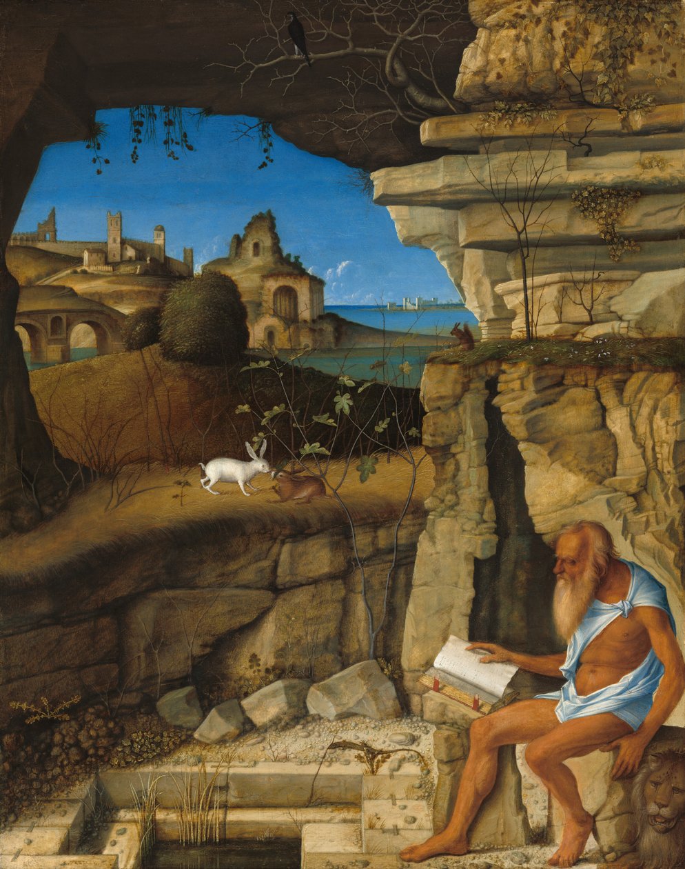 圣杰罗姆阅读，1505年。 作者 乔凡尼·贝里尼（Giovanni Bellini）