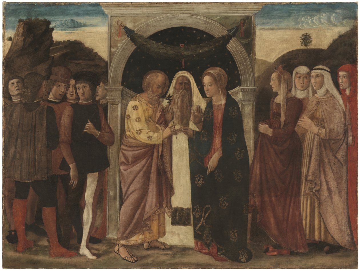 圣母玛利亚的婚礼》（亚麻布上的蛋彩画） 作者 乔凡尼·贝里尼（Giovanni Bellini）