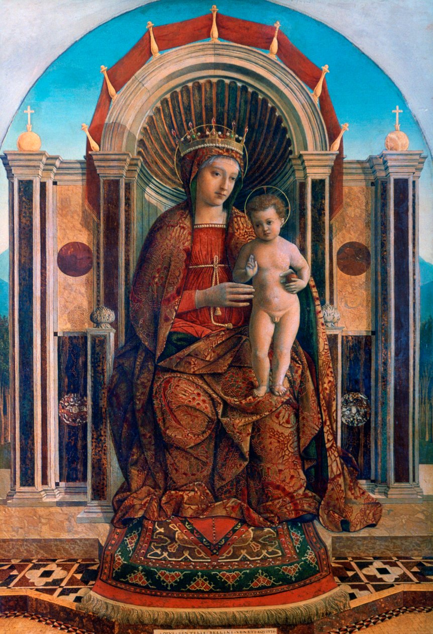 圣母子登基，c1475-1485 作者 乔凡尼·贝里尼（Giovanni Bellini）