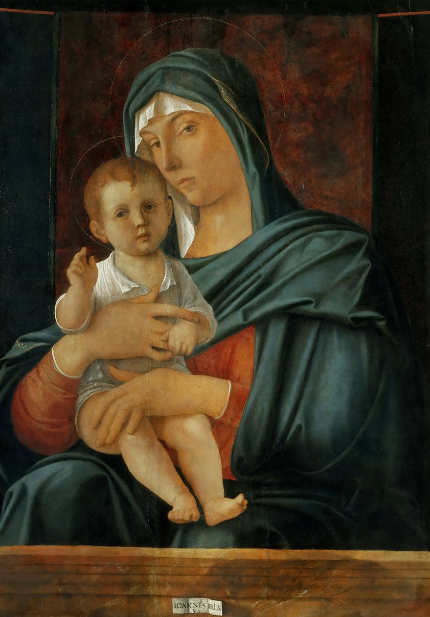 圣母与儿童》，约1470-1475年。 作者 乔凡尼·贝里尼（Giovanni Bellini）