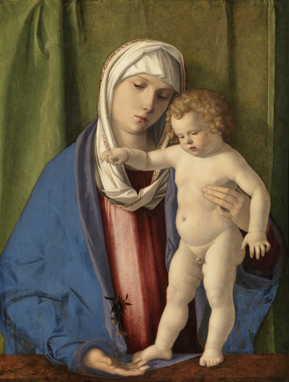 圣母与圣子，c.1488-90（面板油画） 作者 乔凡尼·贝里尼（Giovanni Bellini）
