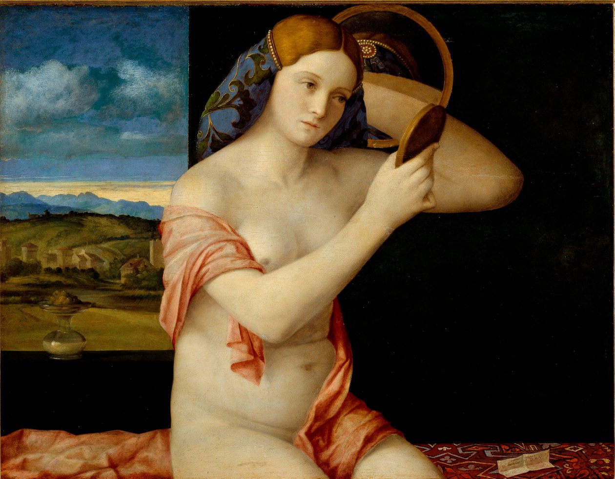 镜子里的年轻女人 作者 乔凡尼·贝里尼（Giovanni Bellini）