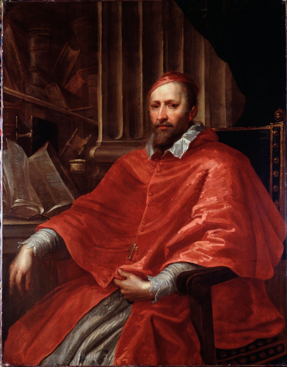 意大利红衣主教 Ottaviano Raggi 的肖像（布面油画 作者 乔凡尼·贝内代托·卡斯蒂廖内
